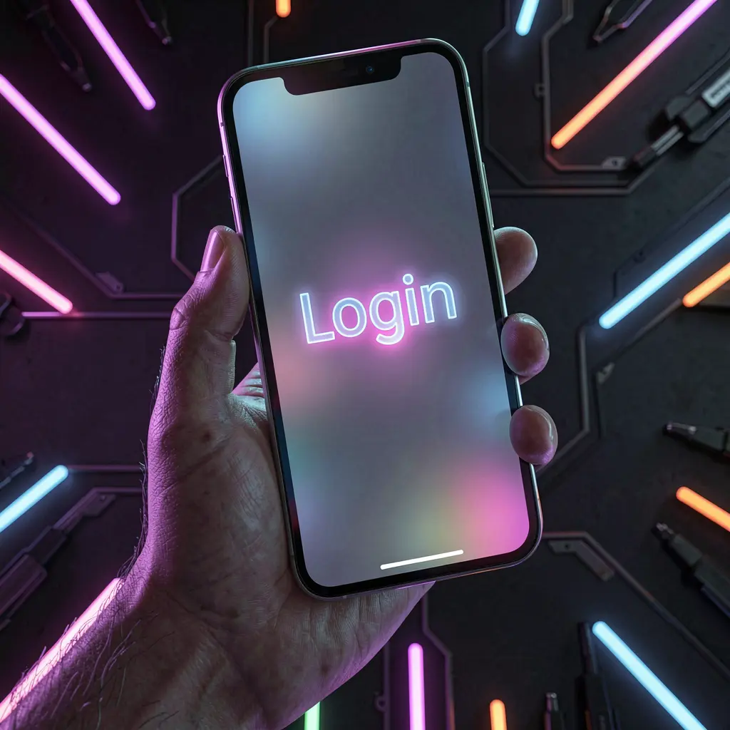 Modern smartphone with a glowing login screen representing secure access to the ALTIXBLITZ casino platform for players in the Philippines